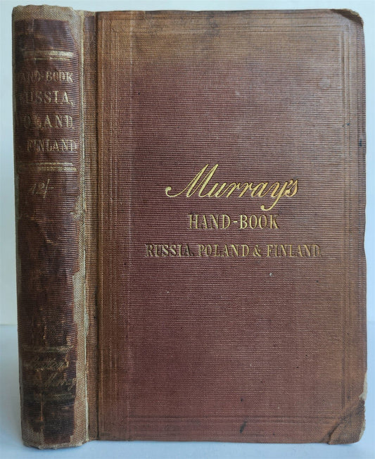 1865 HANDBOOK for TRAVELLERS in RUSSIA POLAND FINLAND antique ILLUSTRATED w/ MAP