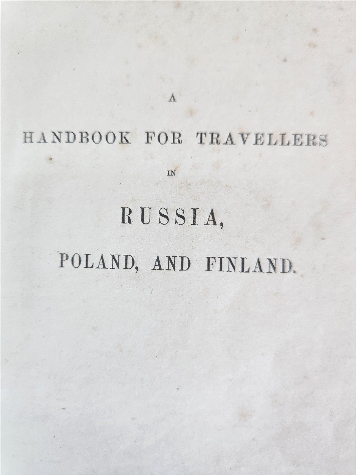 1865 HANDBOOK for TRAVELLERS in RUSSIA POLAND FINLAND antique ILLUSTRATED w/ MAP