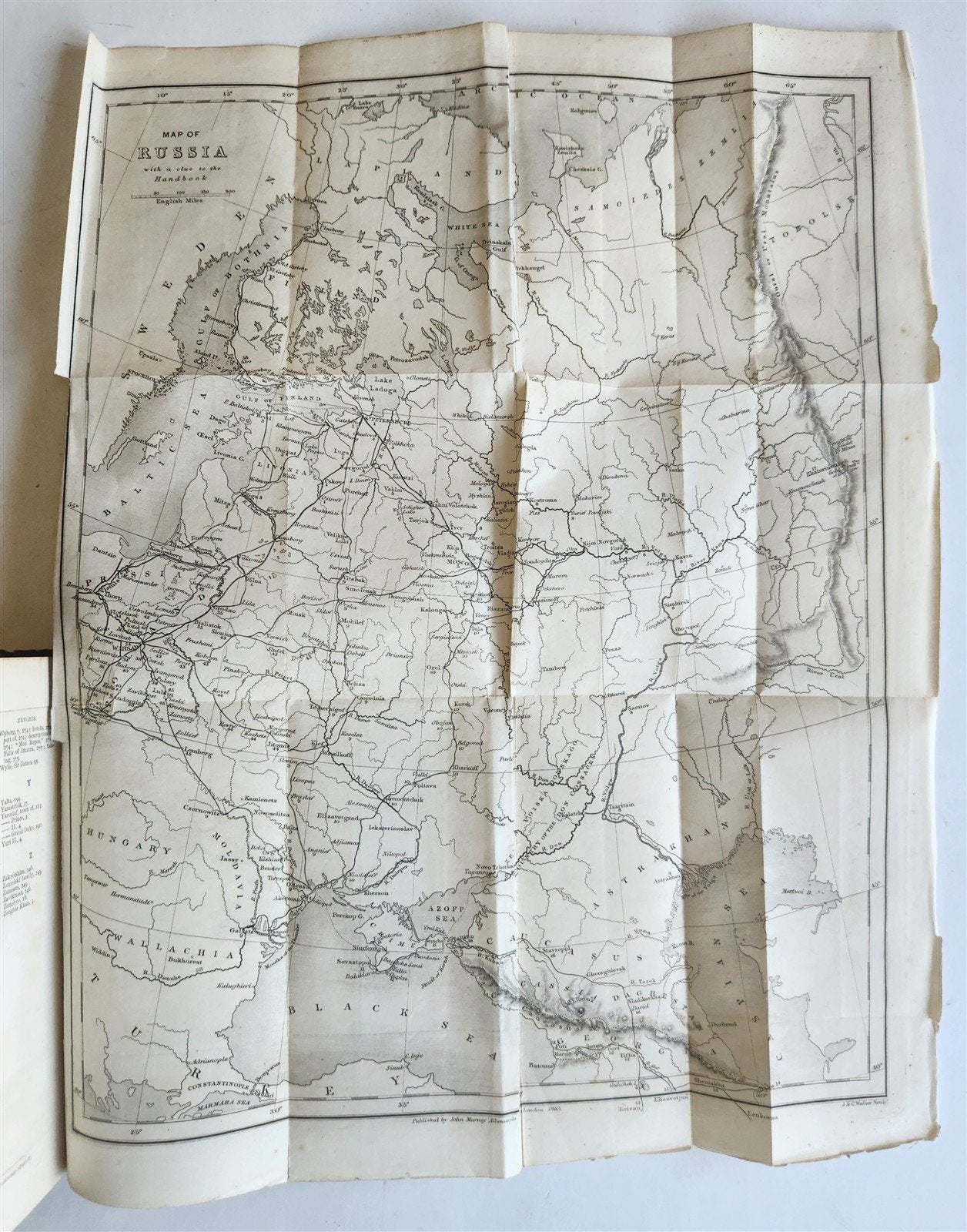 1865 HANDBOOK for TRAVELLERS in RUSSIA POLAND FINLAND antique ILLUSTRATED w/ MAP