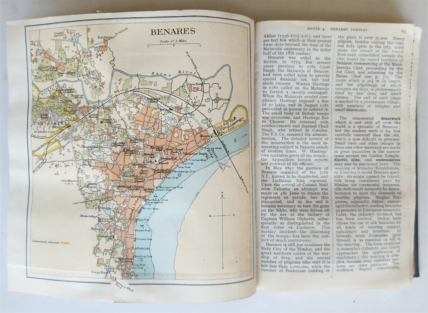 1926 HANDBOOK for TRAVELLERS in INDIA BURMA CEYLON antique ILLUSTRATED w/ MAPS