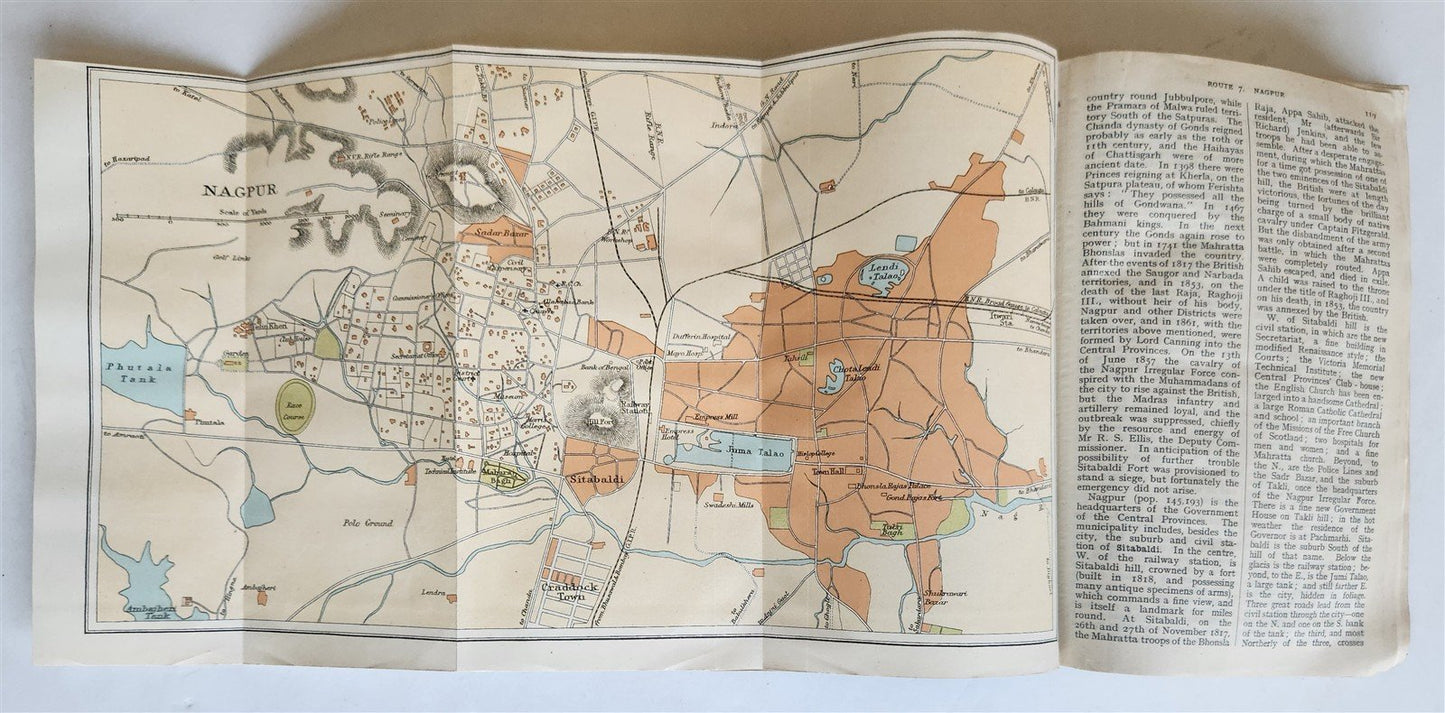 1926 HANDBOOK for TRAVELLERS in INDIA BURMA CEYLON antique ILLUSTRATED w/ MAPS