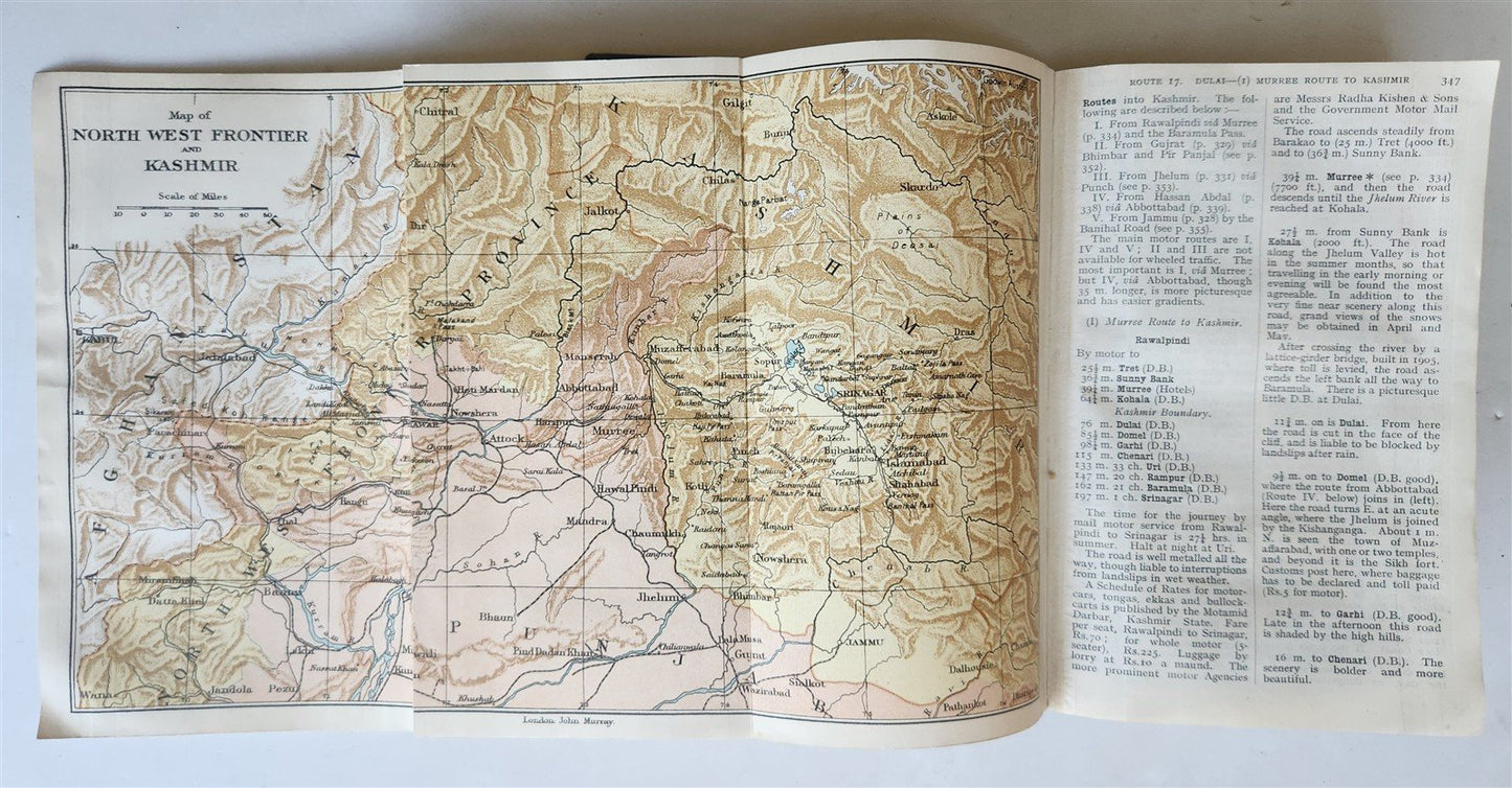 1926 HANDBOOK for TRAVELLERS in INDIA BURMA CEYLON antique ILLUSTRATED w/ MAPS