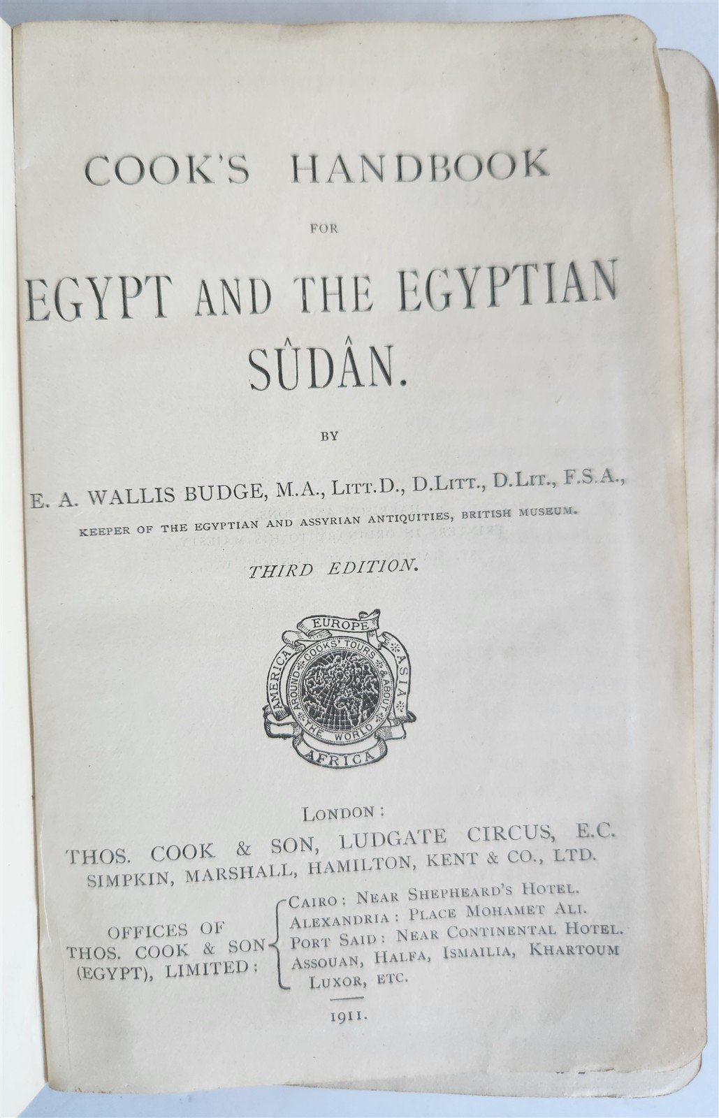 1911 Cook's Handbook for EGYPT & SUDAN antique ILLUSTRATED w/ MAPS