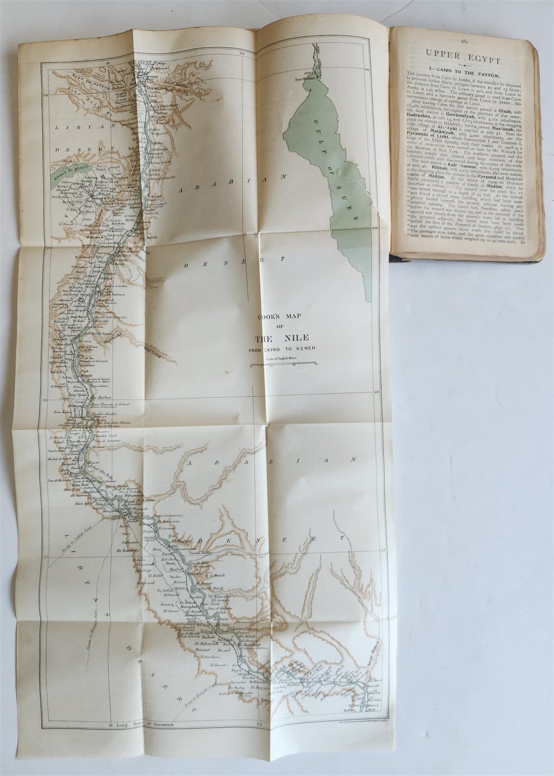 1911 Cook's Handbook for EGYPT & SUDAN antique ILLUSTRATED w/ MAPS