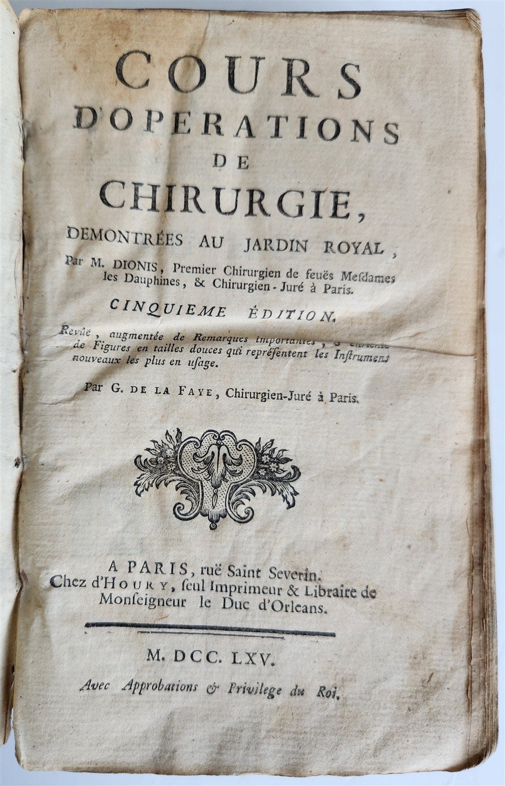 1765 COURSES of SURGICAL OPERATIONS antique ILLUSTRATED MEDICAL TREATISE
