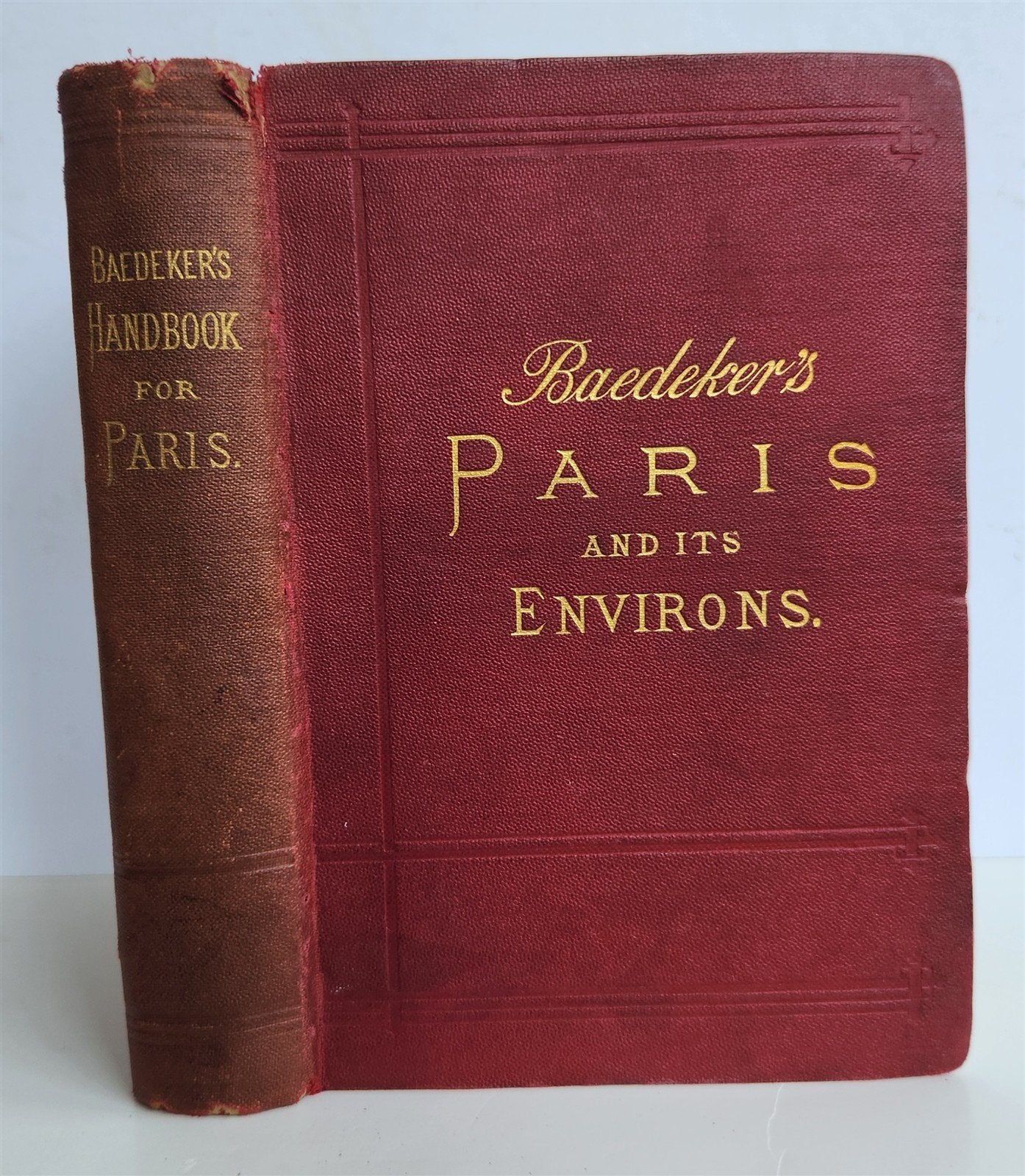 1896 BAEDERKER'S PARIS and ITS ENVIRONS antique ILLUSTRATED w/ MAPS & PLANS