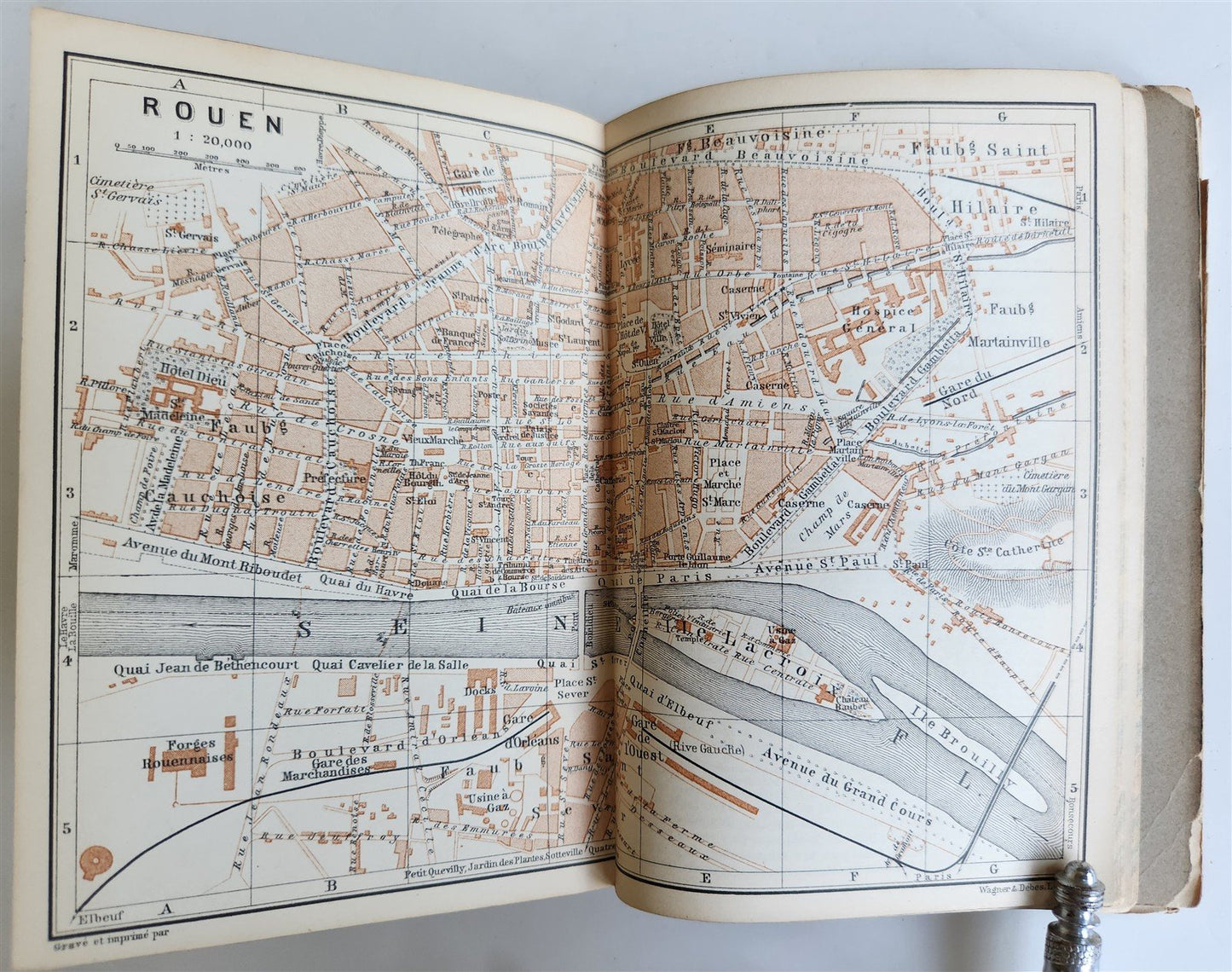 1896 BAEDERKER'S PARIS and ITS ENVIRONS antique ILLUSTRATED w/ MAPS & PLANS