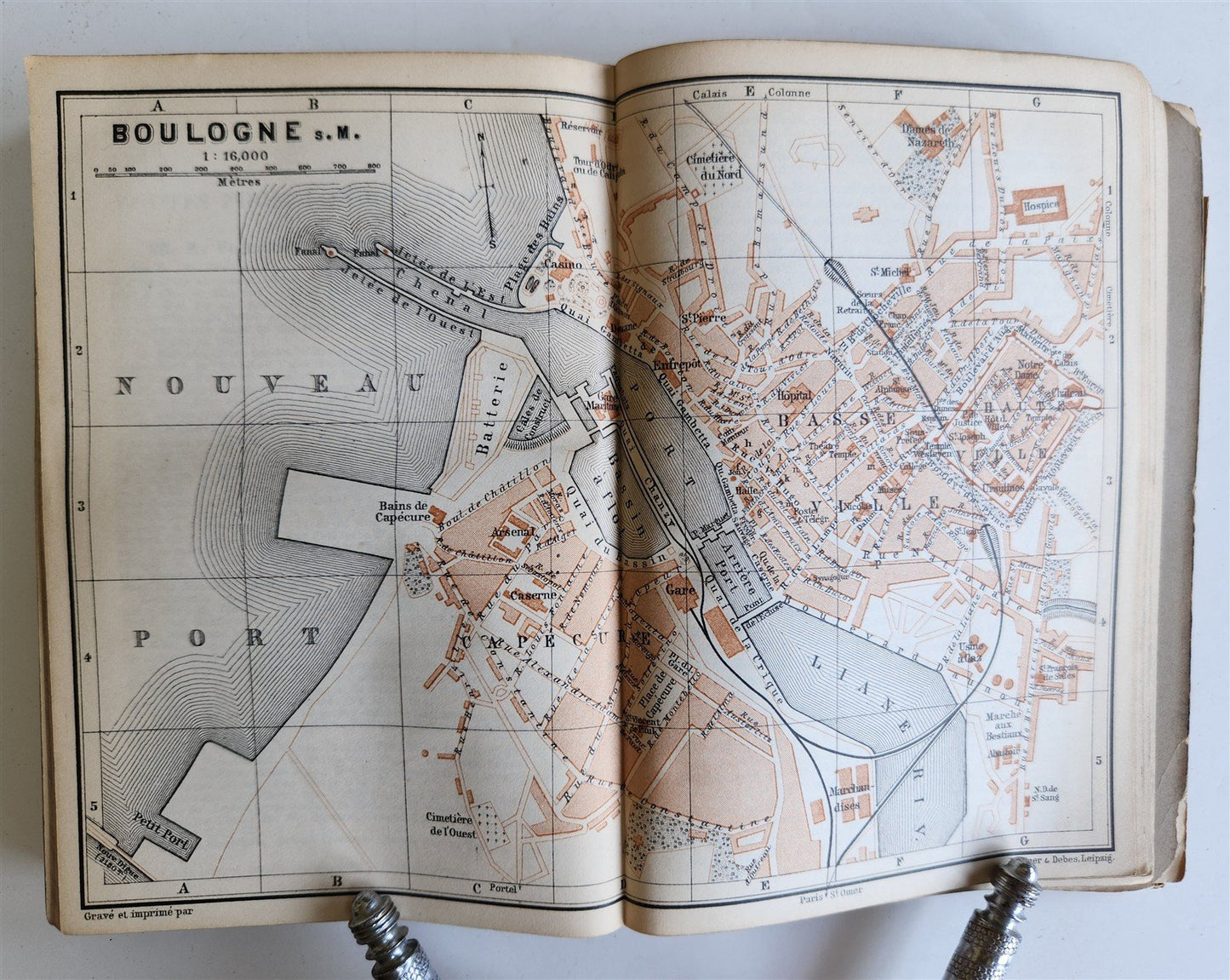 1896 BAEDERKER'S PARIS and ITS ENVIRONS antique ILLUSTRATED w/ MAPS & PLANS
