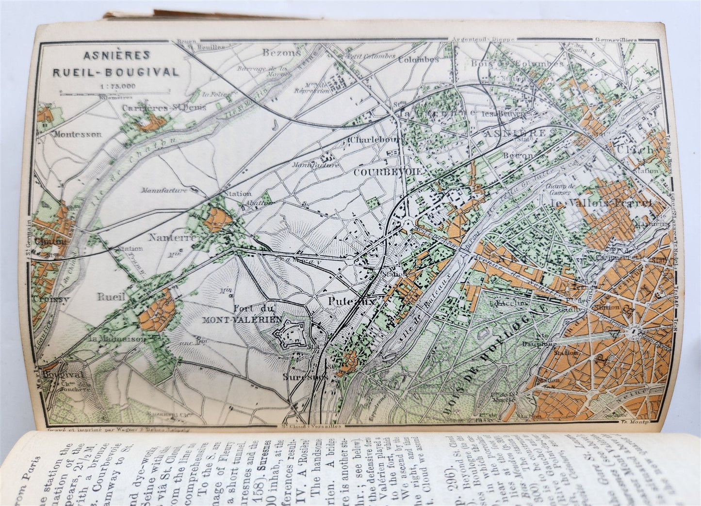 1896 BAEDERKER'S PARIS and ITS ENVIRONS antique ILLUSTRATED w/ MAPS & PLANS