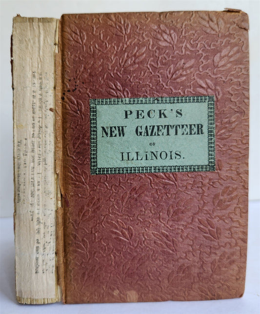 1837 PECK'S NEW GAZETTEER of ILLINOIS antique AMERICANA