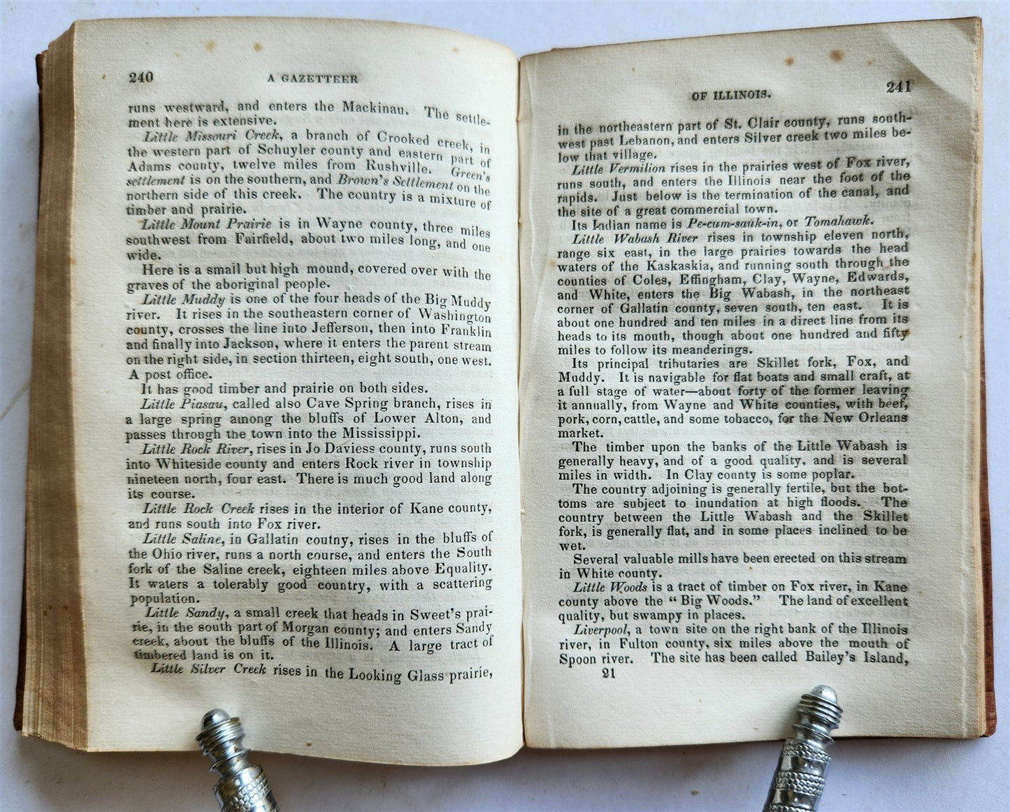 1837 PECK'S NEW GAZETTEER of ILLINOIS antique AMERICANA