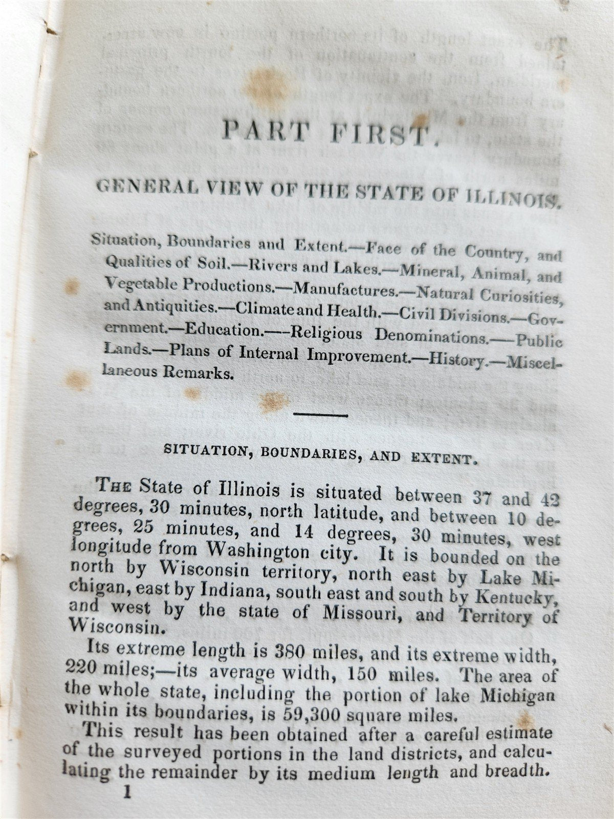 1837 PECK'S NEW GAZETTEER of ILLINOIS antique AMERICANA