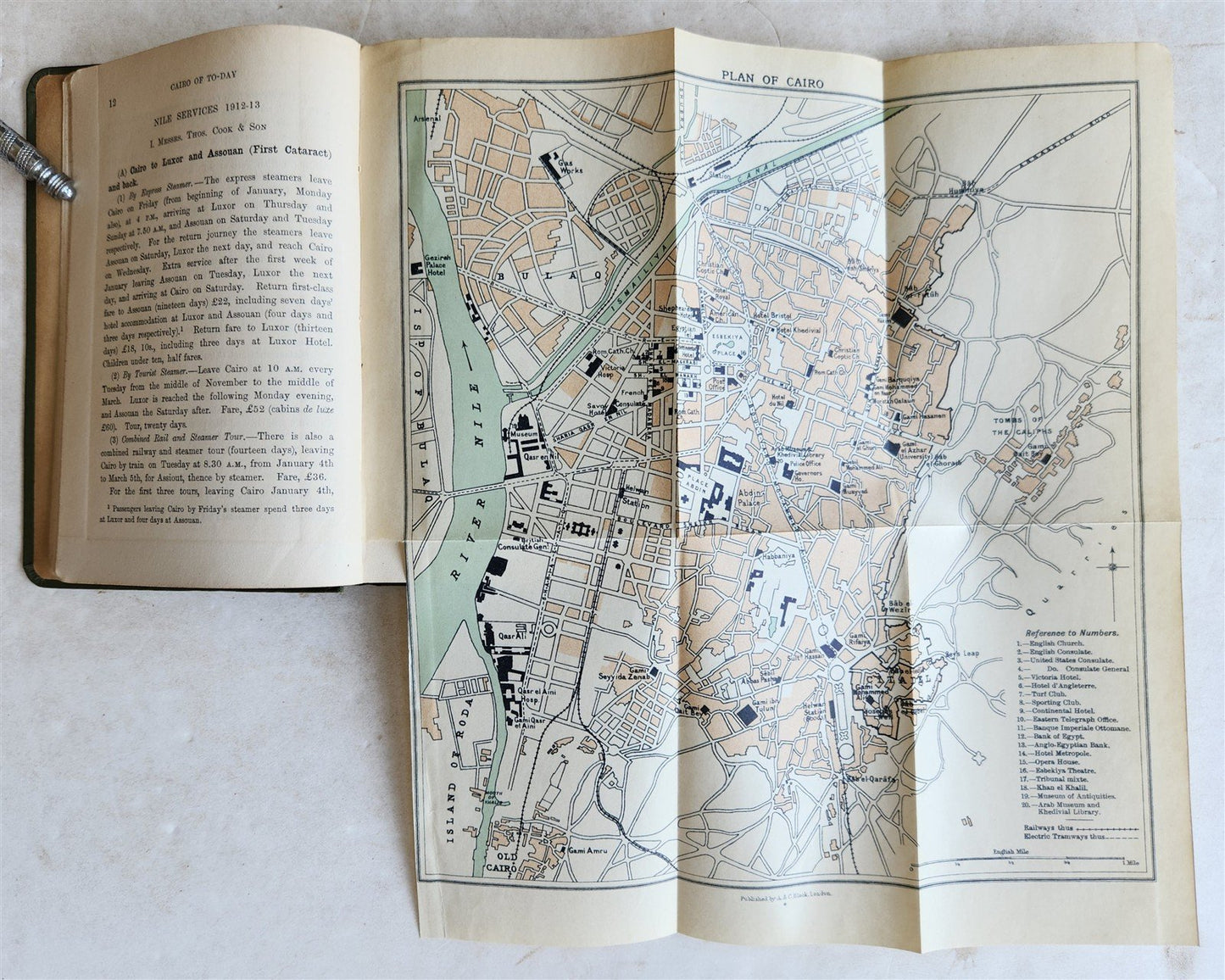 1912 CAIRO of TO-DAY antique PRACTICAL GUIDE to CAIRO and the NILE illustrated