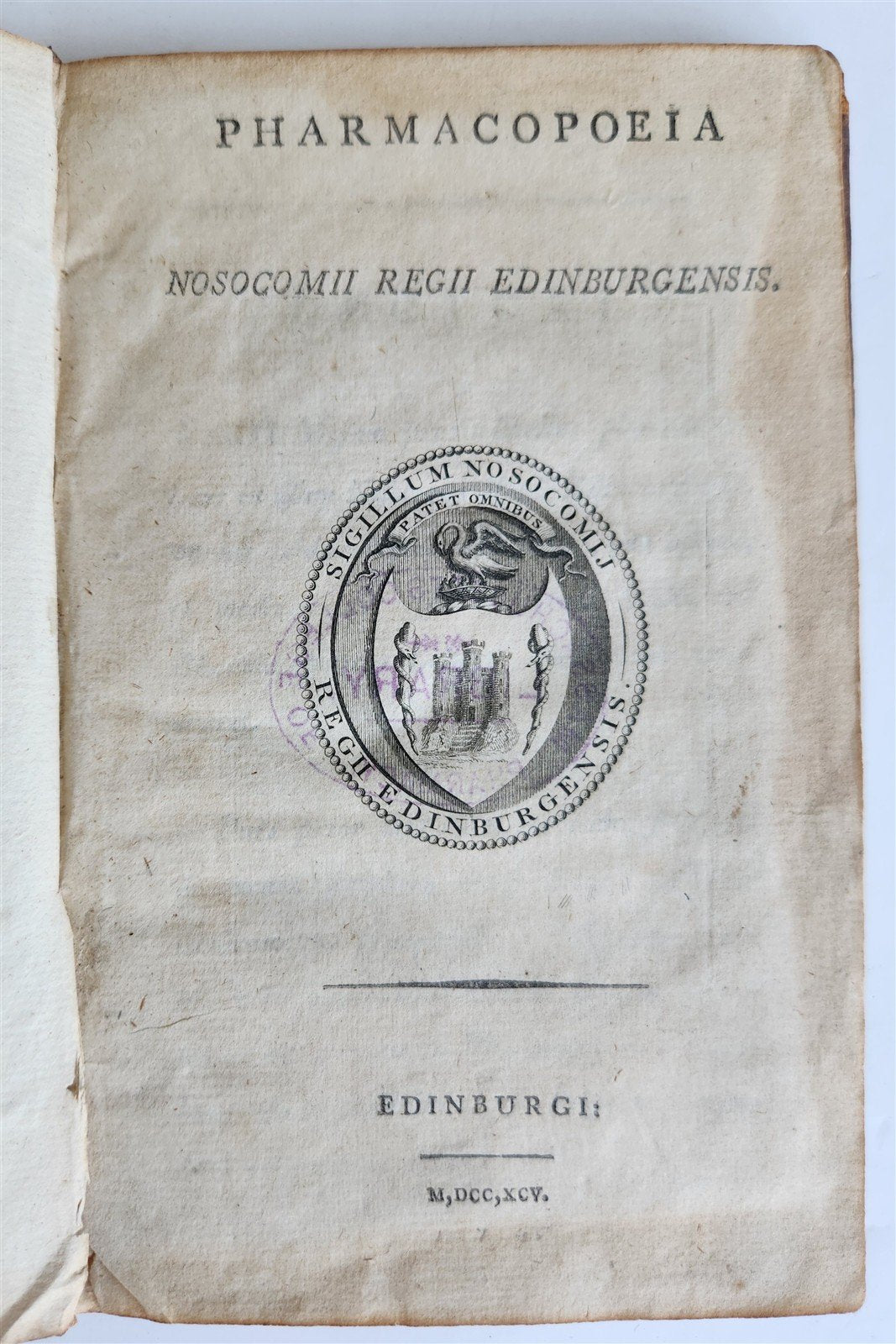 1795 Pharmacopoeia Nosocomii Regii Edinburgensis antique EDINBURGH