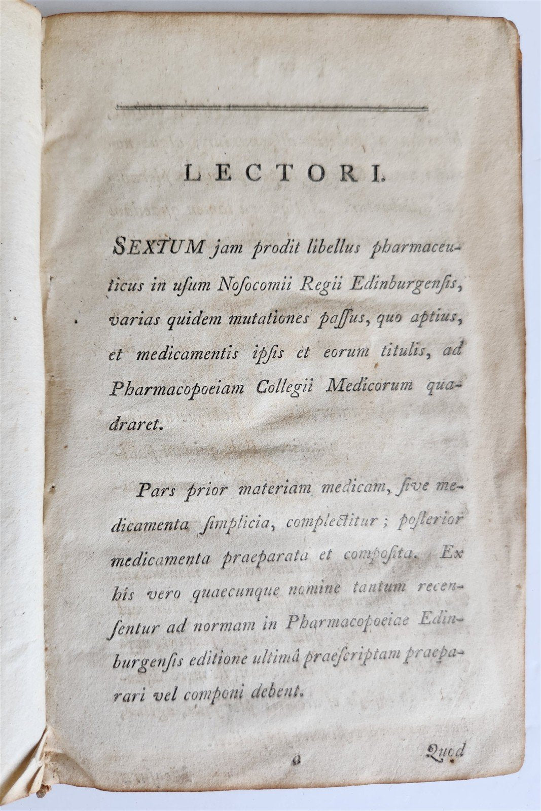 1795 Pharmacopoeia Nosocomii Regii Edinburgensis antique EDINBURGH