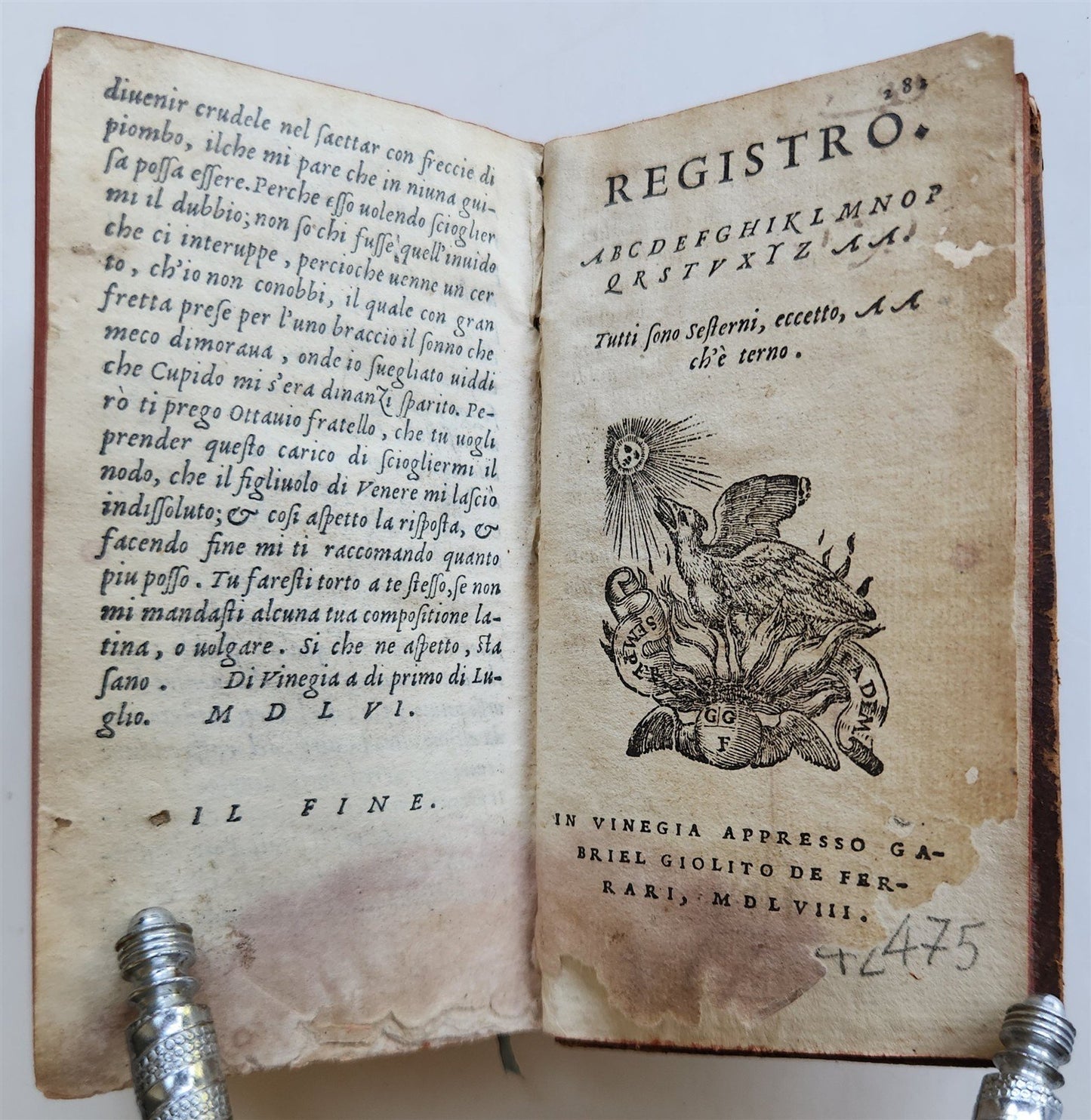 1558 SATIRE of LOVE TRE LIBRI di PISTOLOTTI AMOROSI DEL DONI antique in ITALIAN