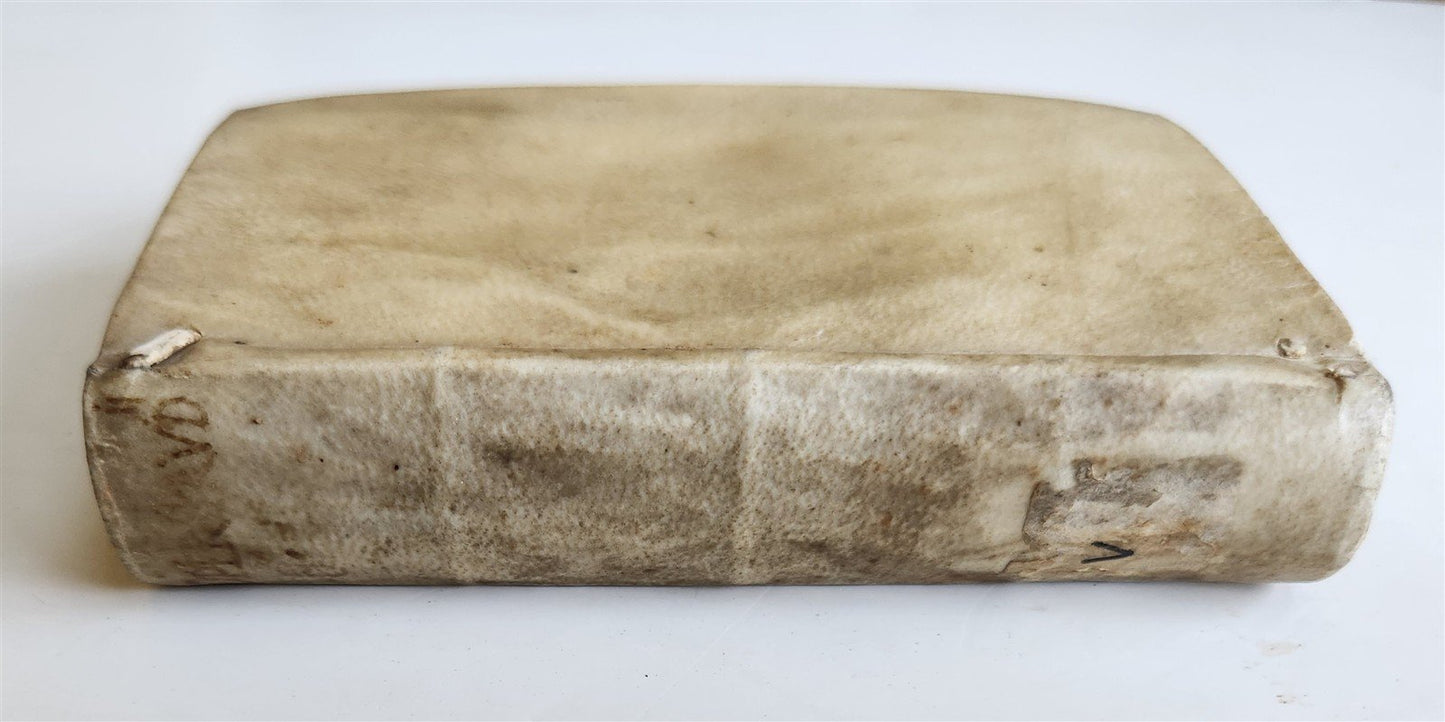 1553 POETRY by PRUDENTIUS antique 16th CENTURY vellum binding