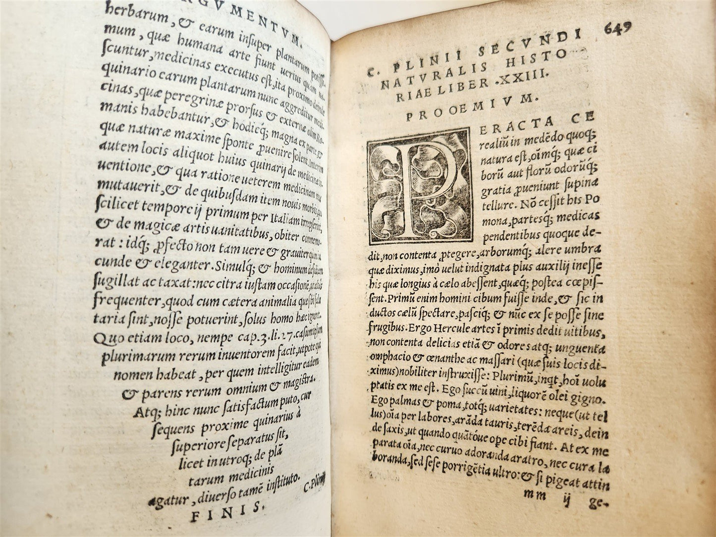 1565 PLINIUS encyclopaedia of natural history 5 VELLUM BOUND VOLUMES 16c ANTIQUE