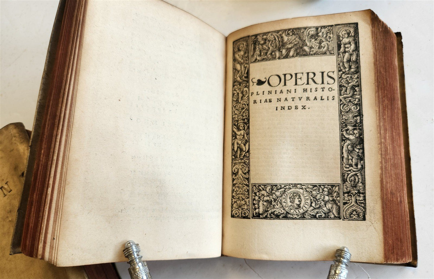 1565 PLINIUS encyclopaedia of natural history 5 VELLUM BOUND VOLUMES 16c ANTIQUE