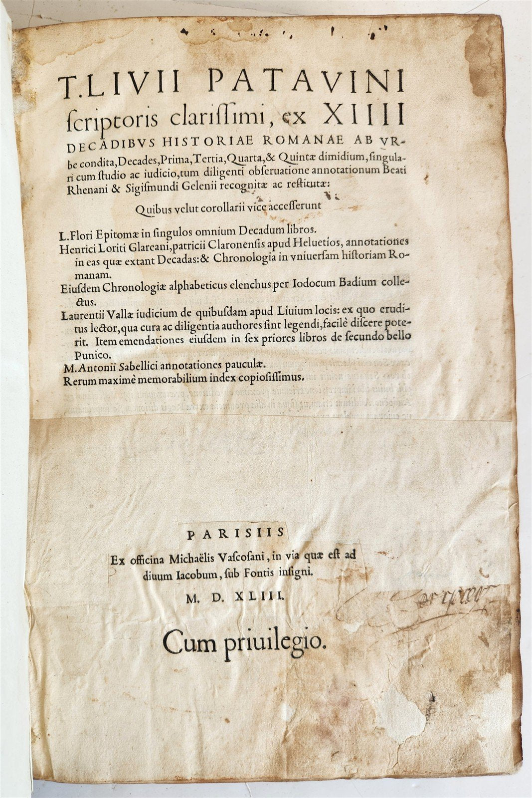 1542 ROMAN HISTORY by TITUS LIVIUS antique 16th CENTURY FOLIO