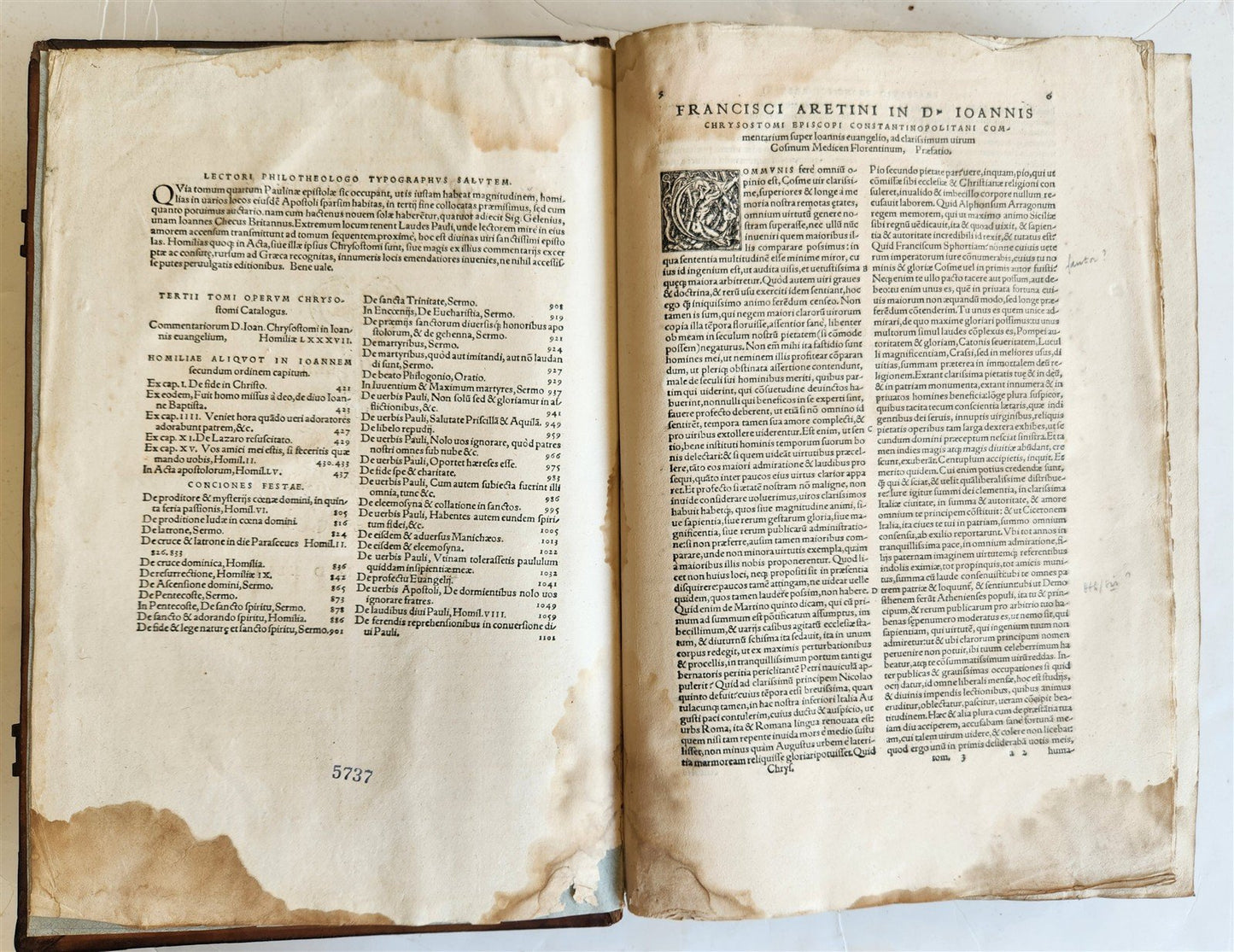 1547 Joannes CHRYSOSTOMUS OPERA antique 16th CENTURY FOLIO