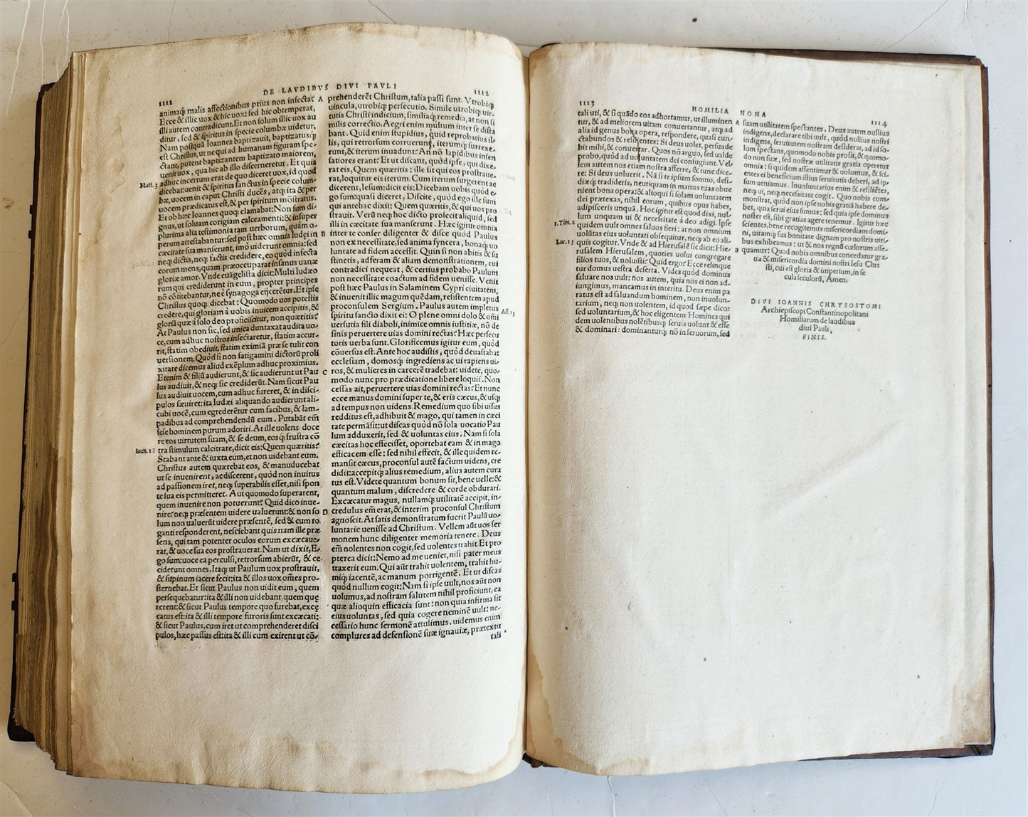 1547 Joannes CHRYSOSTOMUS OPERA antique 16th CENTURY FOLIO