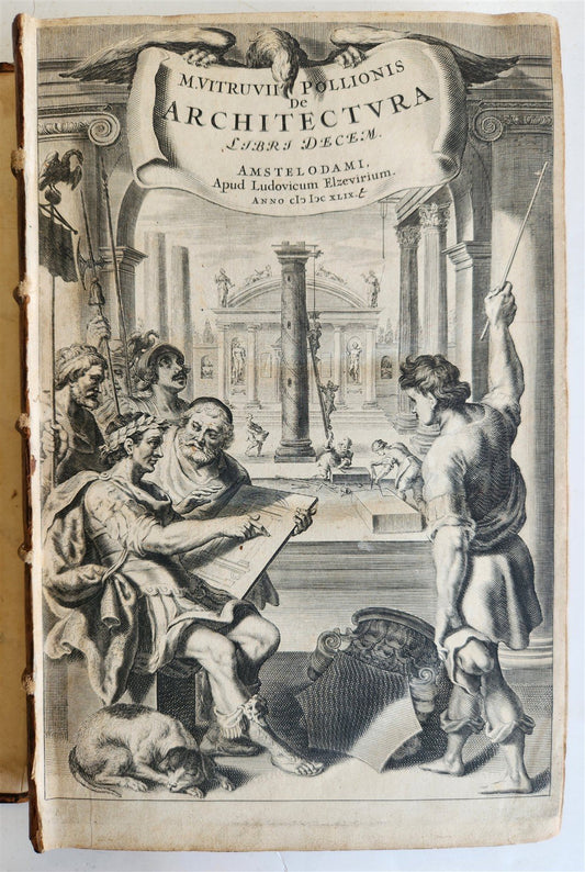 1649 ARCHITECTURE by VITRUVIUS antique ILLUSTRATED ELZEVIR FOLIO De Architectura