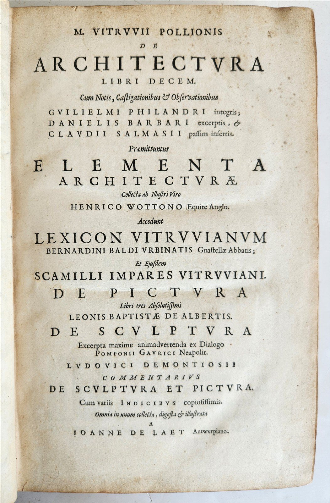 1649 ARCHITECTURE by VITRUVIUS antique ILLUSTRATED ELZEVIR FOLIO De Architectura