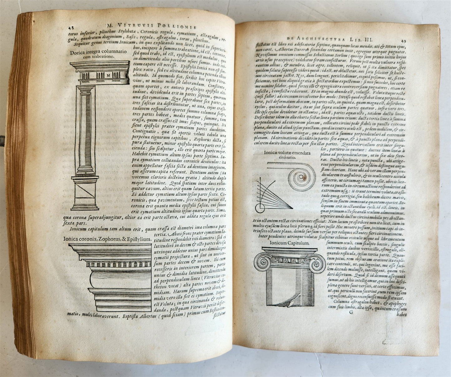 1649 ARCHITECTURE by VITRUVIUS antique ILLUSTRATED ELZEVIR FOLIO De Architectura