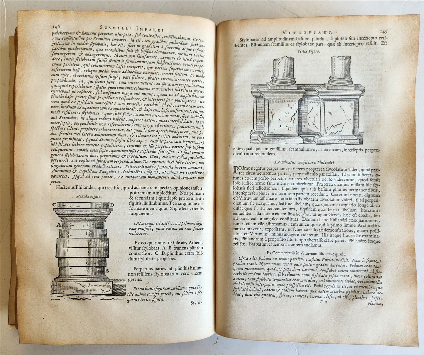 1649 ARCHITECTURE by VITRUVIUS antique ILLUSTRATED ELZEVIR FOLIO De Architectura