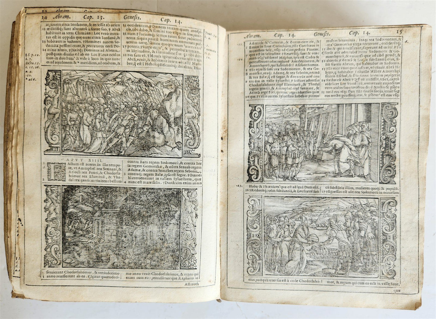 1574 BIBLE in LATIN antique 600 WOODCUTS by Hans Holbein & Bernard Salomon RARE