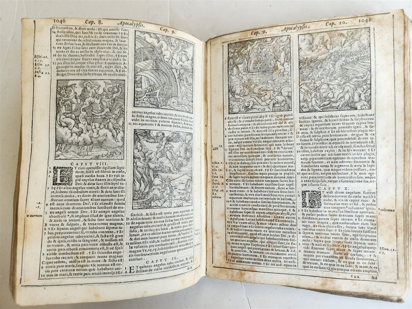1574 BIBLE in LATIN antique 600 WOODCUTS by Hans Holbein & Bernard Salomon RARE
