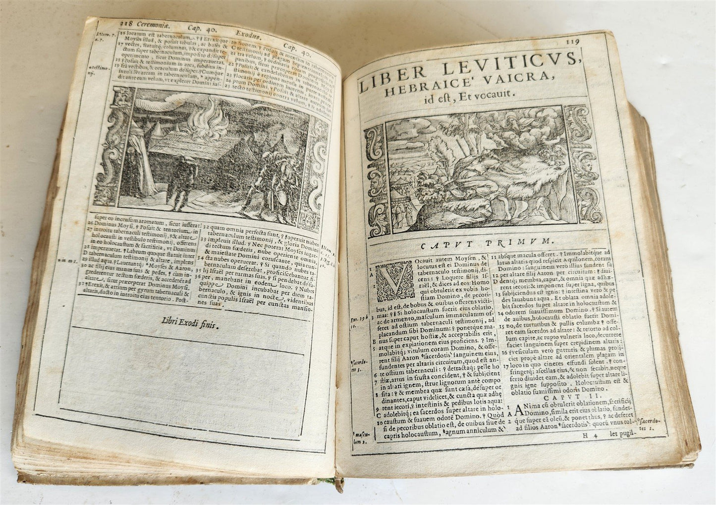 1574 BIBLE in LATIN antique 600 WOODCUTS by Hans Holbein & Bernard Salomon RARE