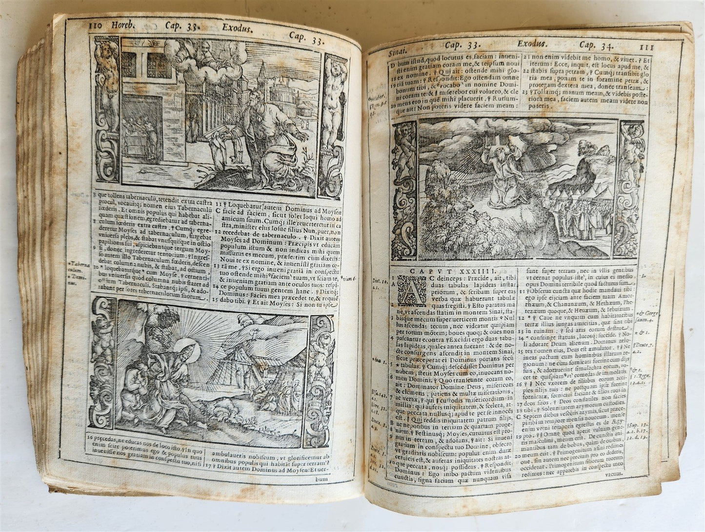 1574 BIBLE in LATIN antique 600 WOODCUTS by Hans Holbein & Bernard Salomon RARE
