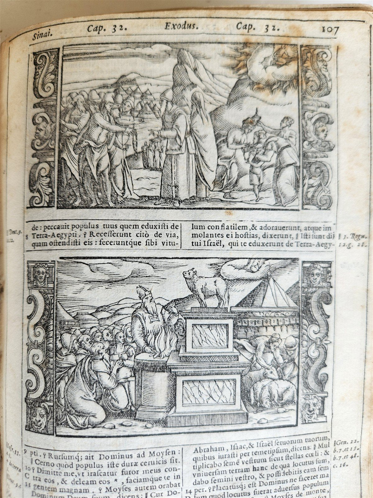 1574 BIBLE in LATIN antique 600 WOODCUTS by Hans Holbein & Bernard Salomon RARE