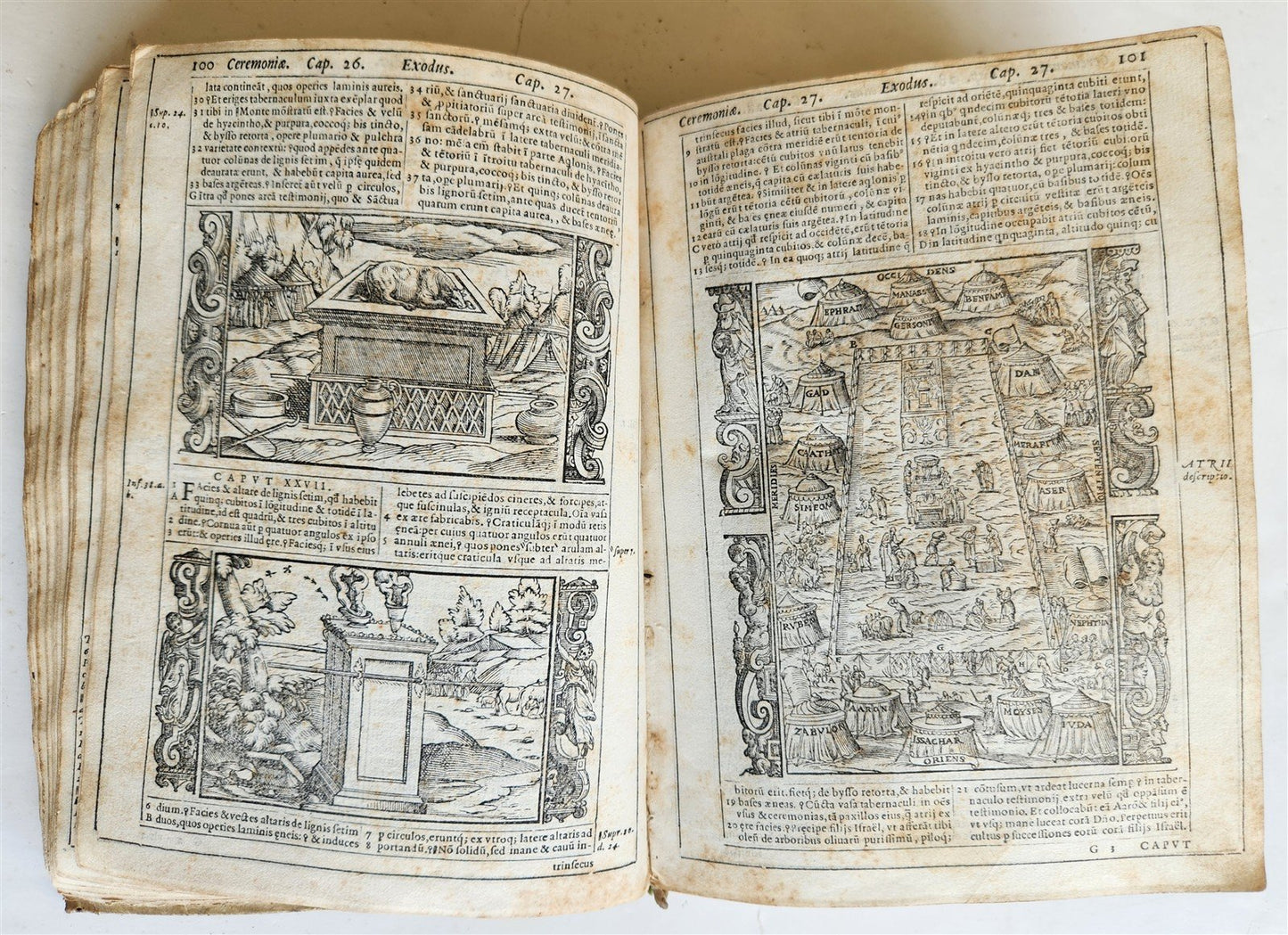 1574 BIBLE in LATIN antique 600 WOODCUTS by Hans Holbein & Bernard Salomon RARE