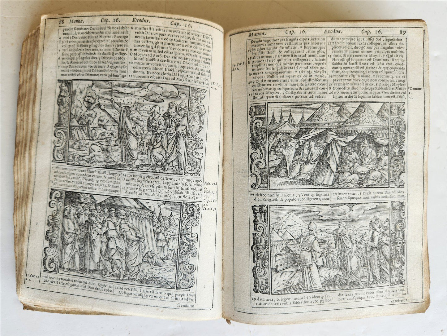 1574 BIBLE in LATIN antique 600 WOODCUTS by Hans Holbein & Bernard Salomon RARE