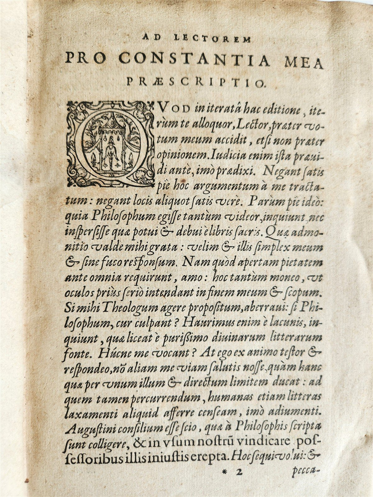 1615 LIPSIUS PHILOSOPHICAL DIALOGUE antique PLANTIN PRESS De constantia VELLUM