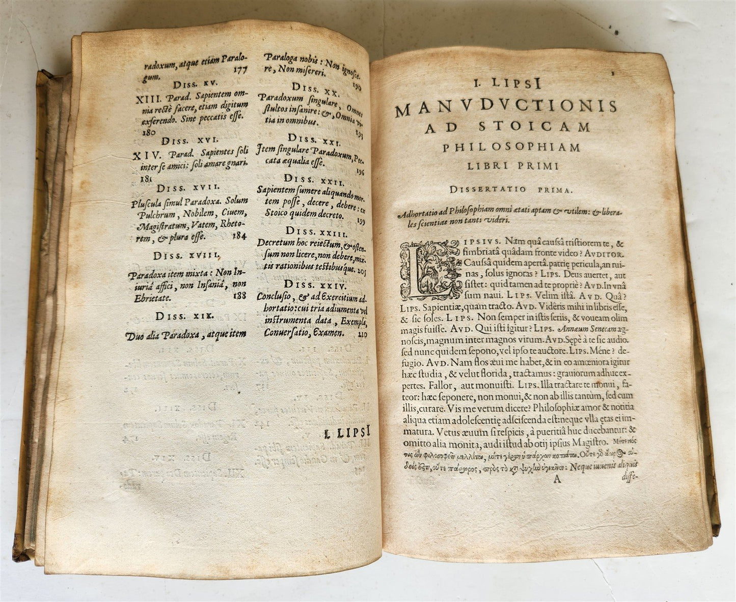 1615 LIPSIUS PHILOSOPHICAL DIALOGUE antique PLANTIN PRESS De constantia VELLUM