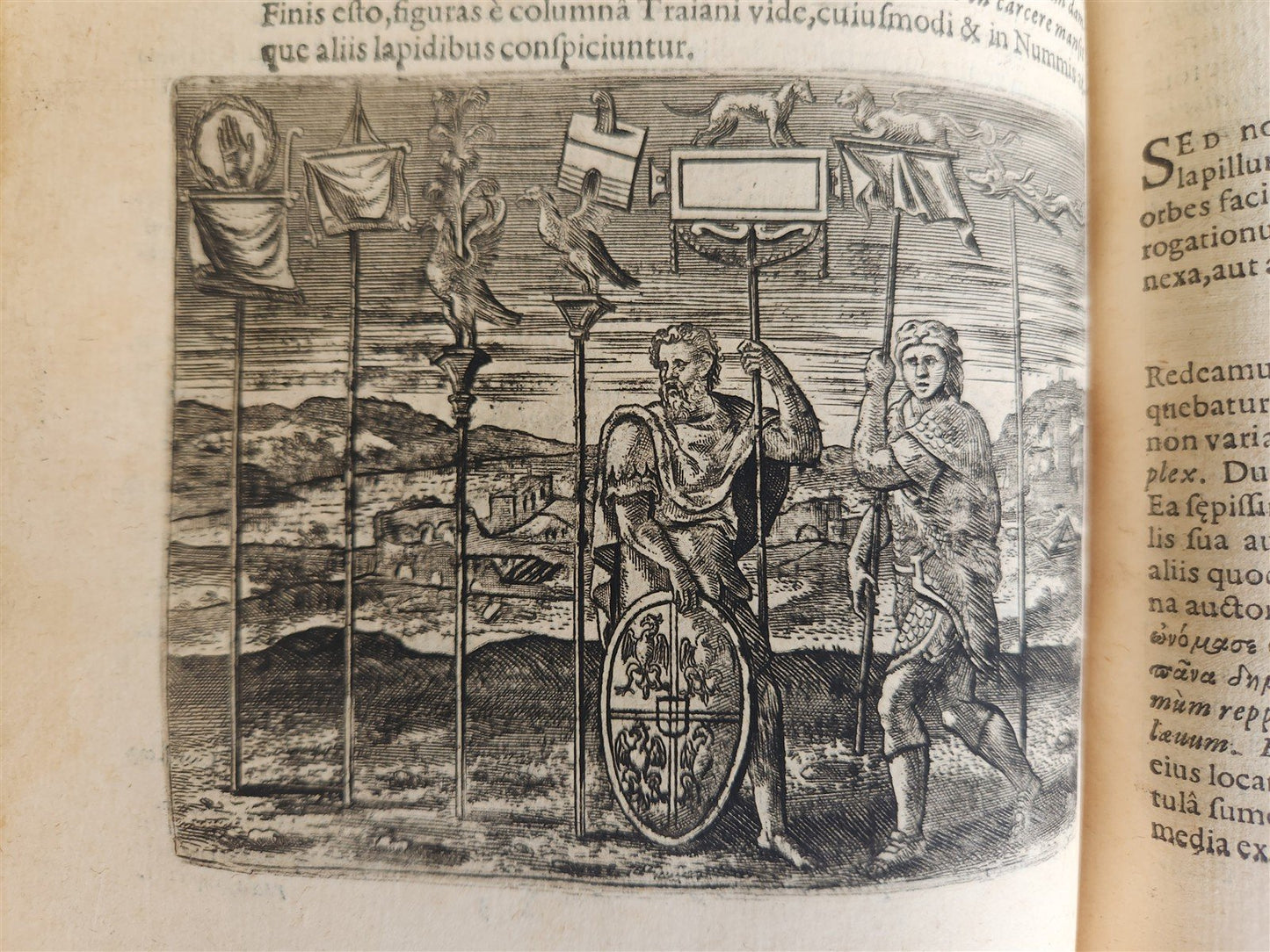 1598 DE MILITIA ROMANA CRUCE LIPSIUS antique ILLUSTRATED WARFARE Plantin vellum
