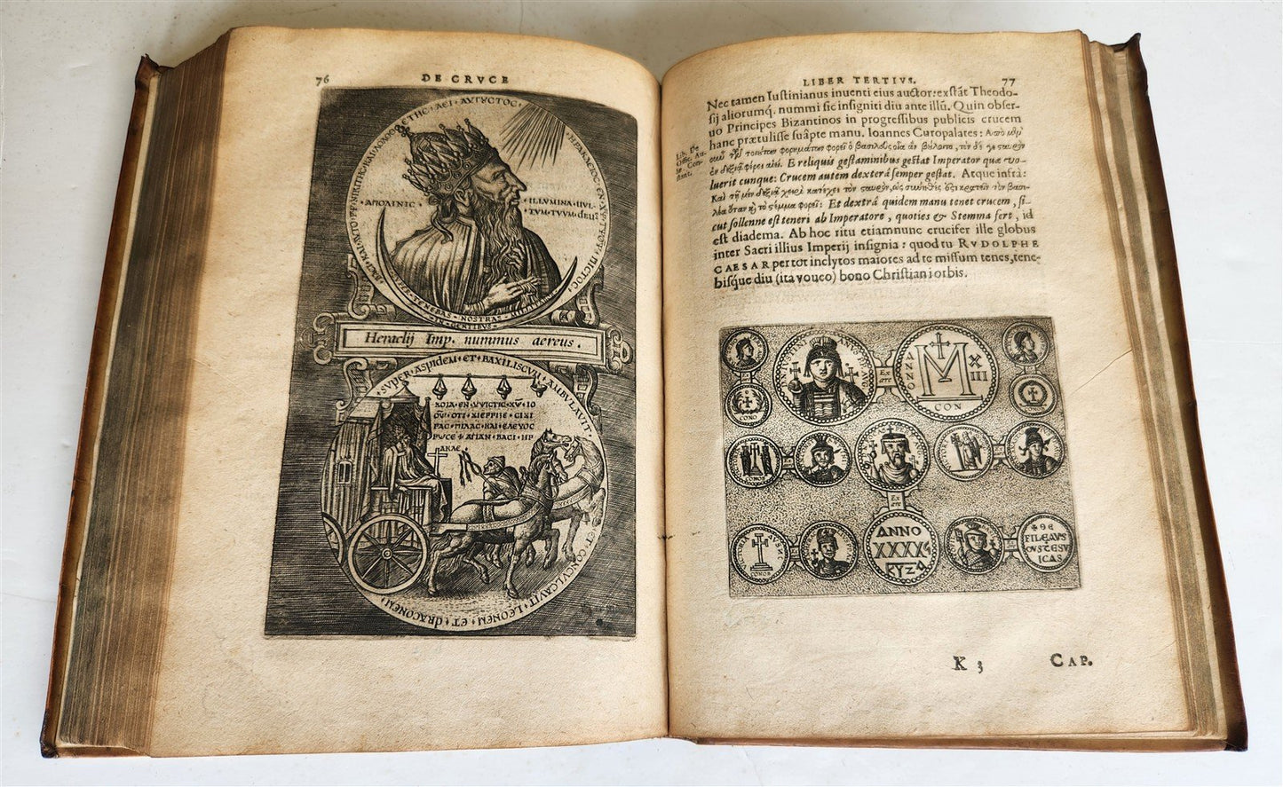 1598 DE MILITIA ROMANA CRUCE LIPSIUS antique ILLUSTRATED WARFARE Plantin vellum