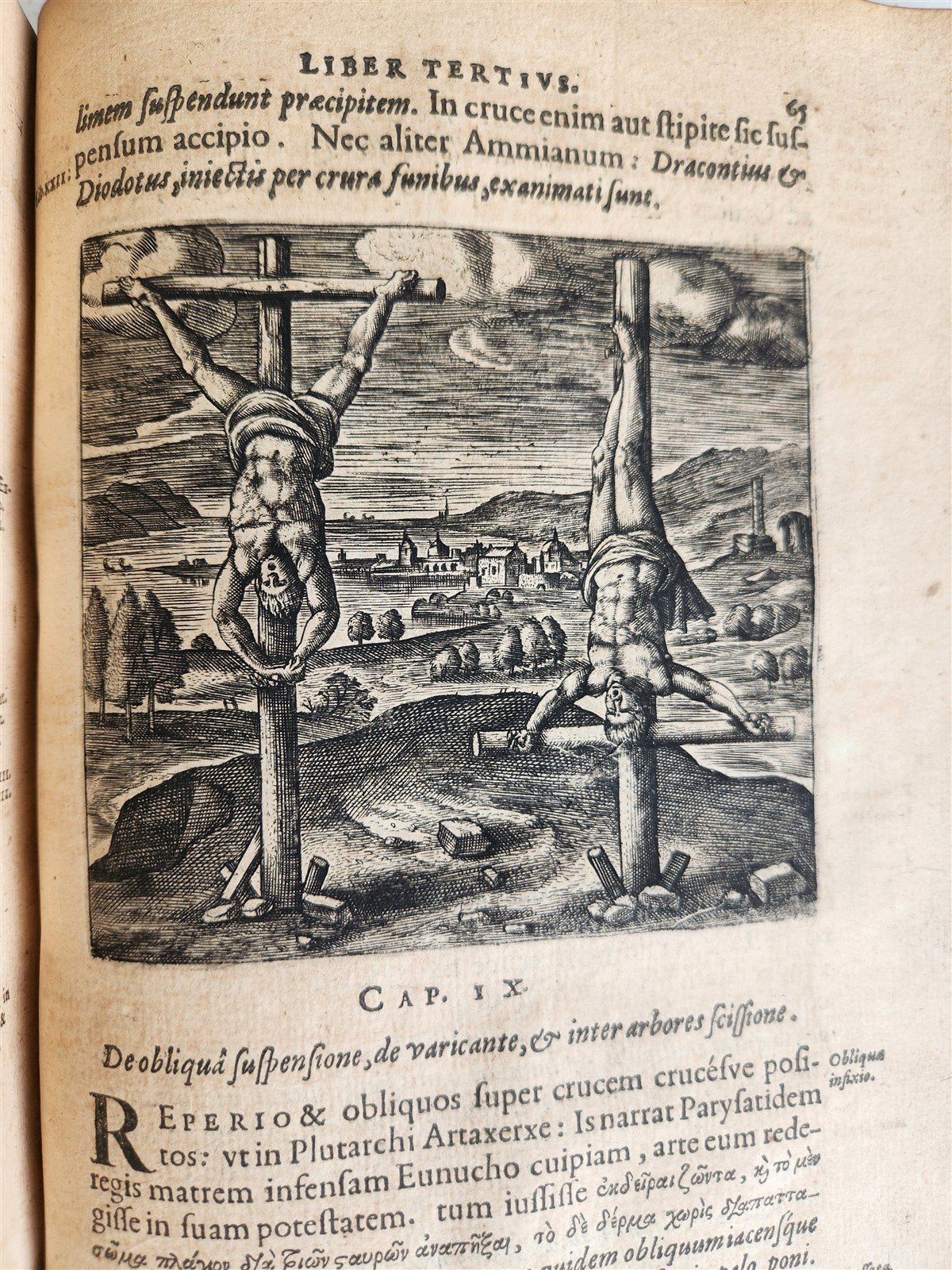1598 DE MILITIA ROMANA CRUCE LIPSIUS antique ILLUSTRATED WARFARE Plantin vellum