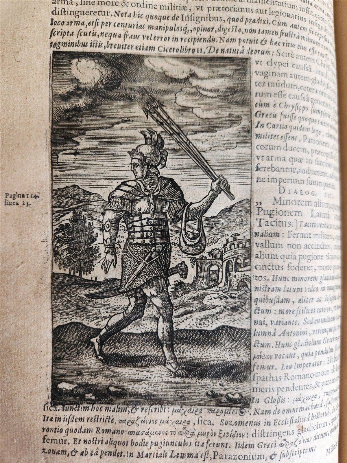 1598 DE MILITIA ROMANA CRUCE LIPSIUS antique ILLUSTRATED WARFARE Plantin vellum