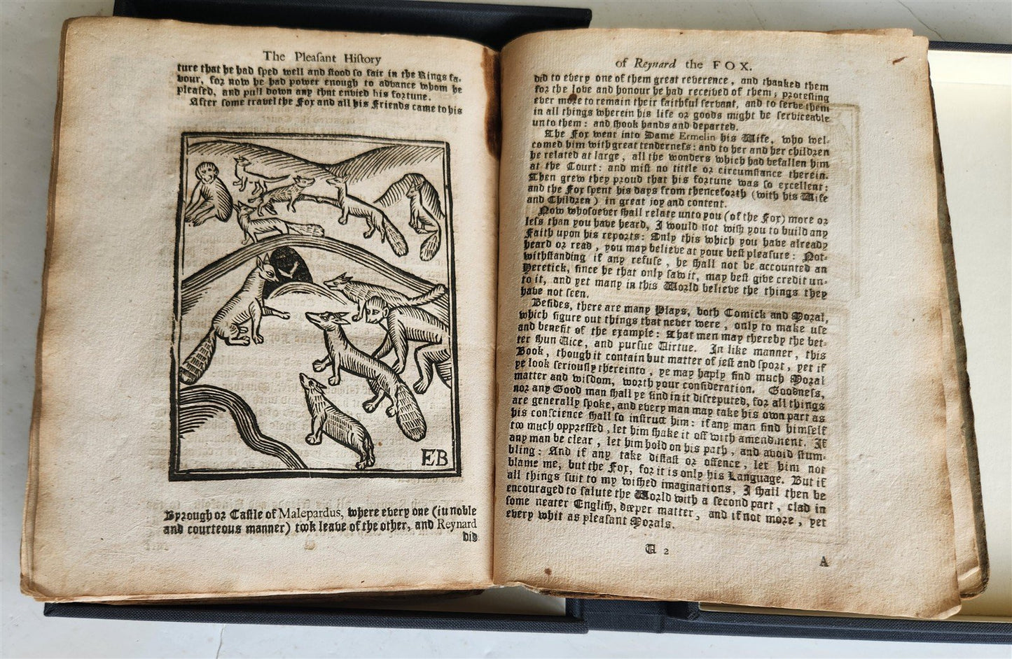 1701 REYNARD THE FOX in ENGLISH antique ILLUSTRATED w/ WOODCUTS