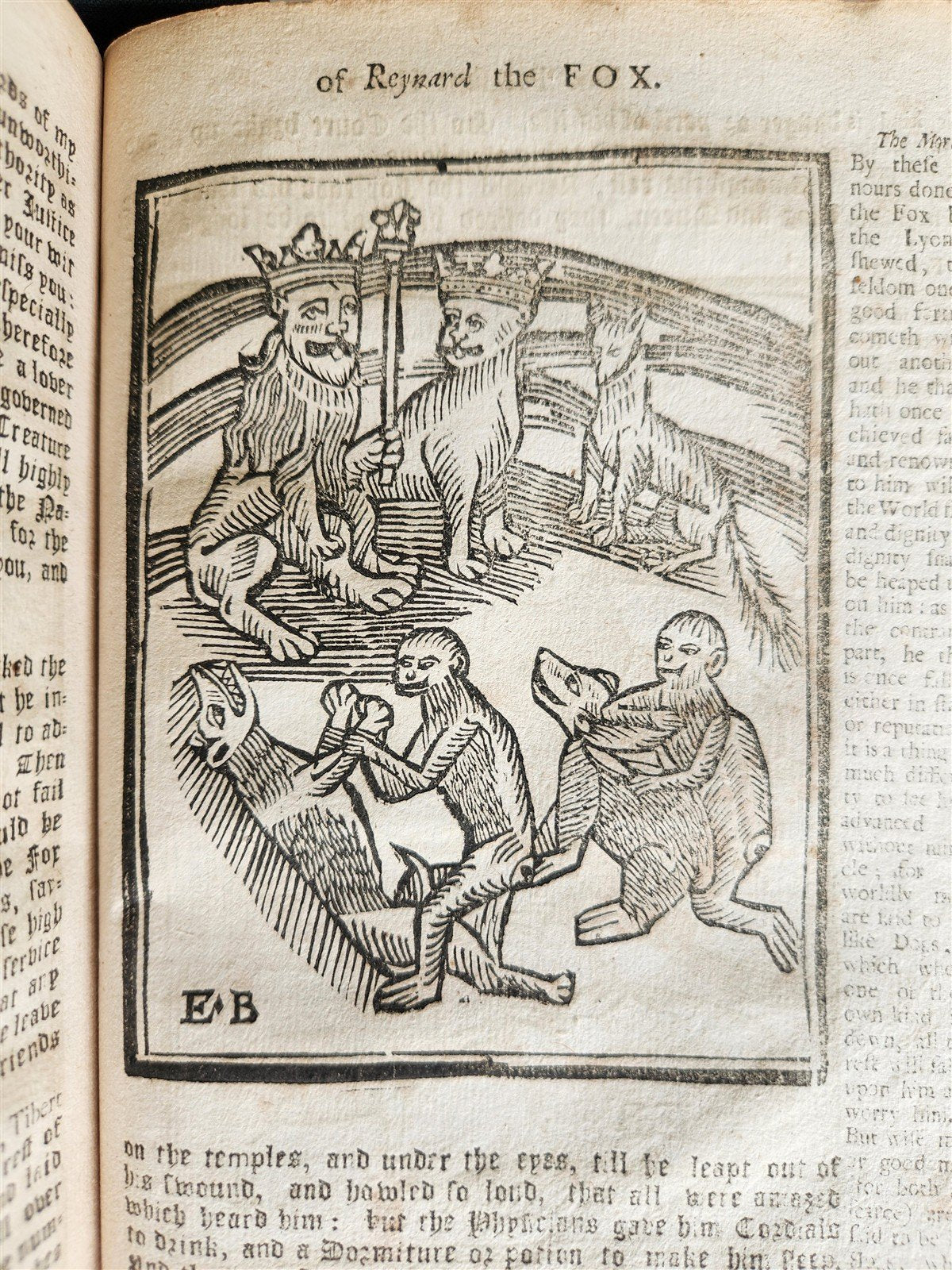 1701 REYNARD THE FOX in ENGLISH antique ILLUSTRATED w/ WOODCUTS