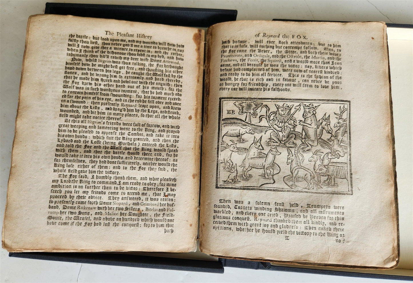 1701 REYNARD THE FOX in ENGLISH antique ILLUSTRATED w/ WOODCUTS