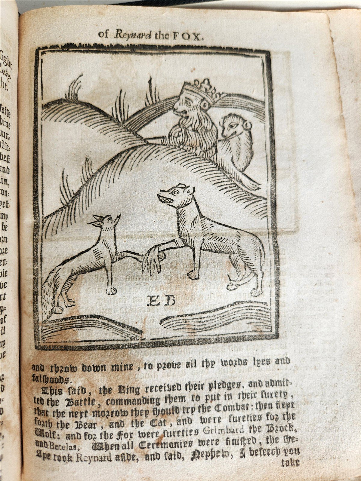 1701 REYNARD THE FOX in ENGLISH antique ILLUSTRATED w/ WOODCUTS