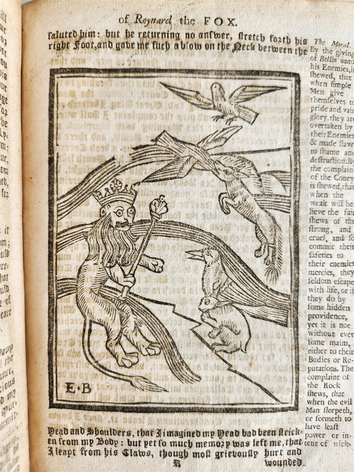 1701 REYNARD THE FOX in ENGLISH antique ILLUSTRATED w/ WOODCUTS