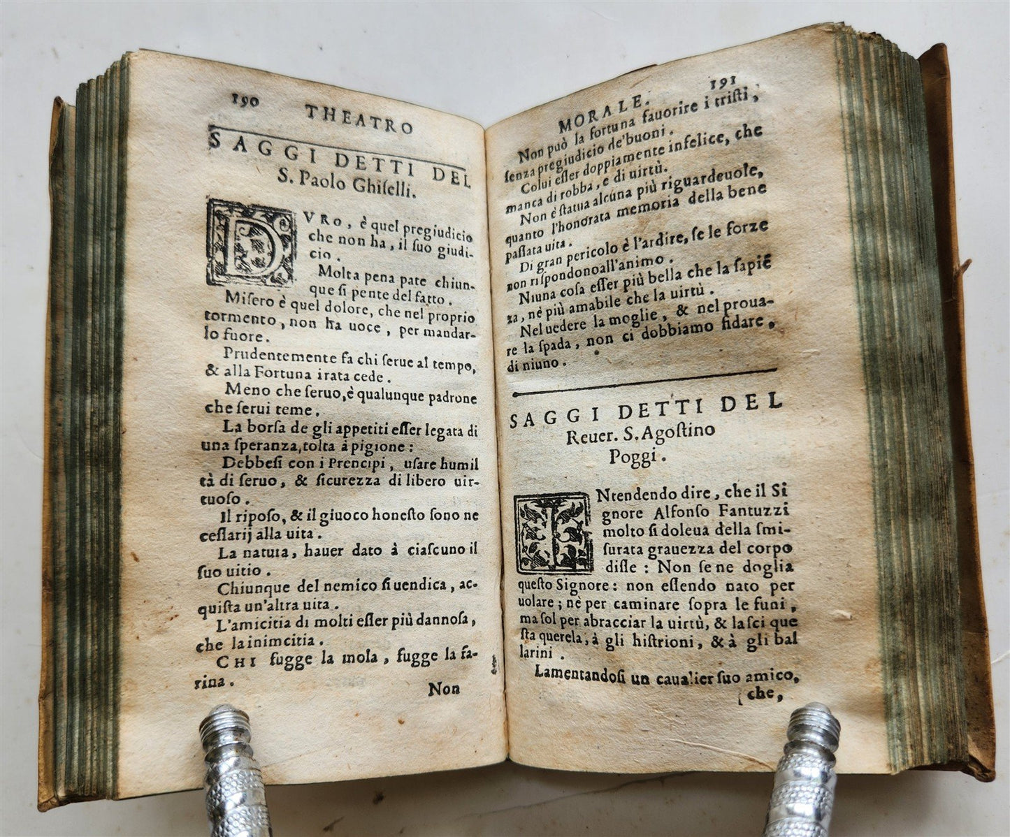1585 Theatro Morale de moderni ingegni ANTIQUE in ITALIAN vellum binding
