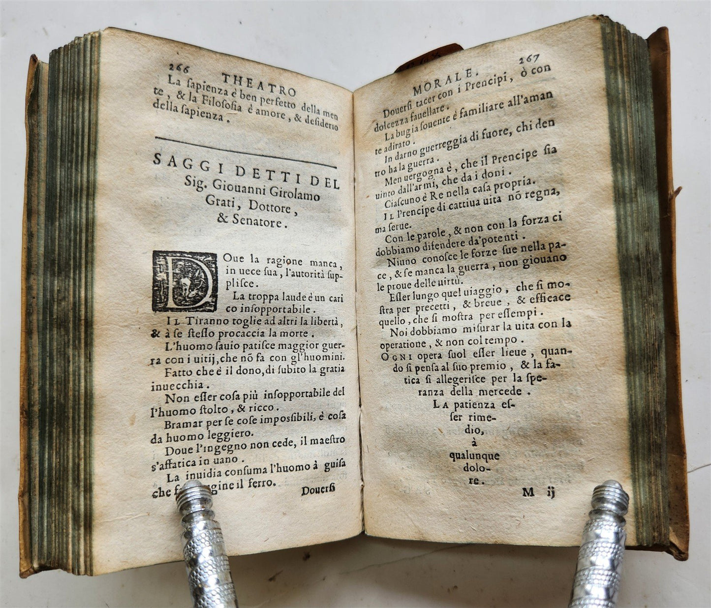 1585 Theatro Morale de moderni ingegni ANTIQUE in ITALIAN vellum binding
